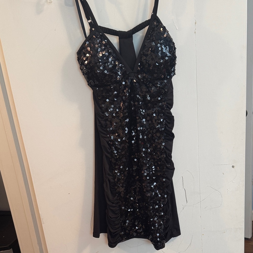Wet Seal Black Sequin Mini Dress